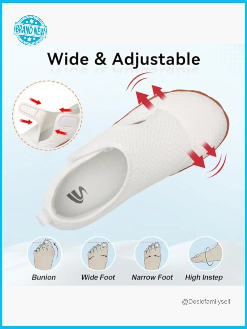 Wide Toe Box Barefoot Walking Sneakers Adjustable Orthopedic Lightweight Zero